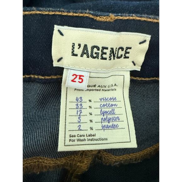 L’agence Avery High Waist Side Slit Skinny Jeans Deep Space Size 25 - Picture 5 of 5